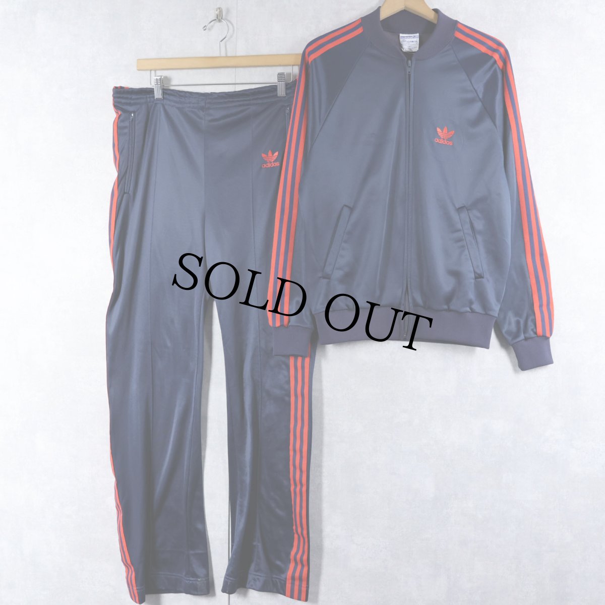 画像1: 70's adidas ATP USA製 トラックジャケット / パンツ SETUP NAVY M (1)