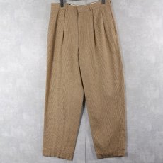 画像3: POLO Ralph Lauren グレンチェック柄 コットンリネン 2タックスラックス W31 (3)