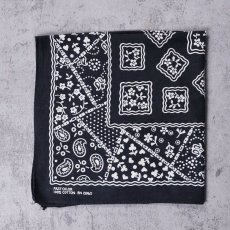 画像1: 〜50's FAST COLOR クッキー柄 バンダナ BLACK (1)