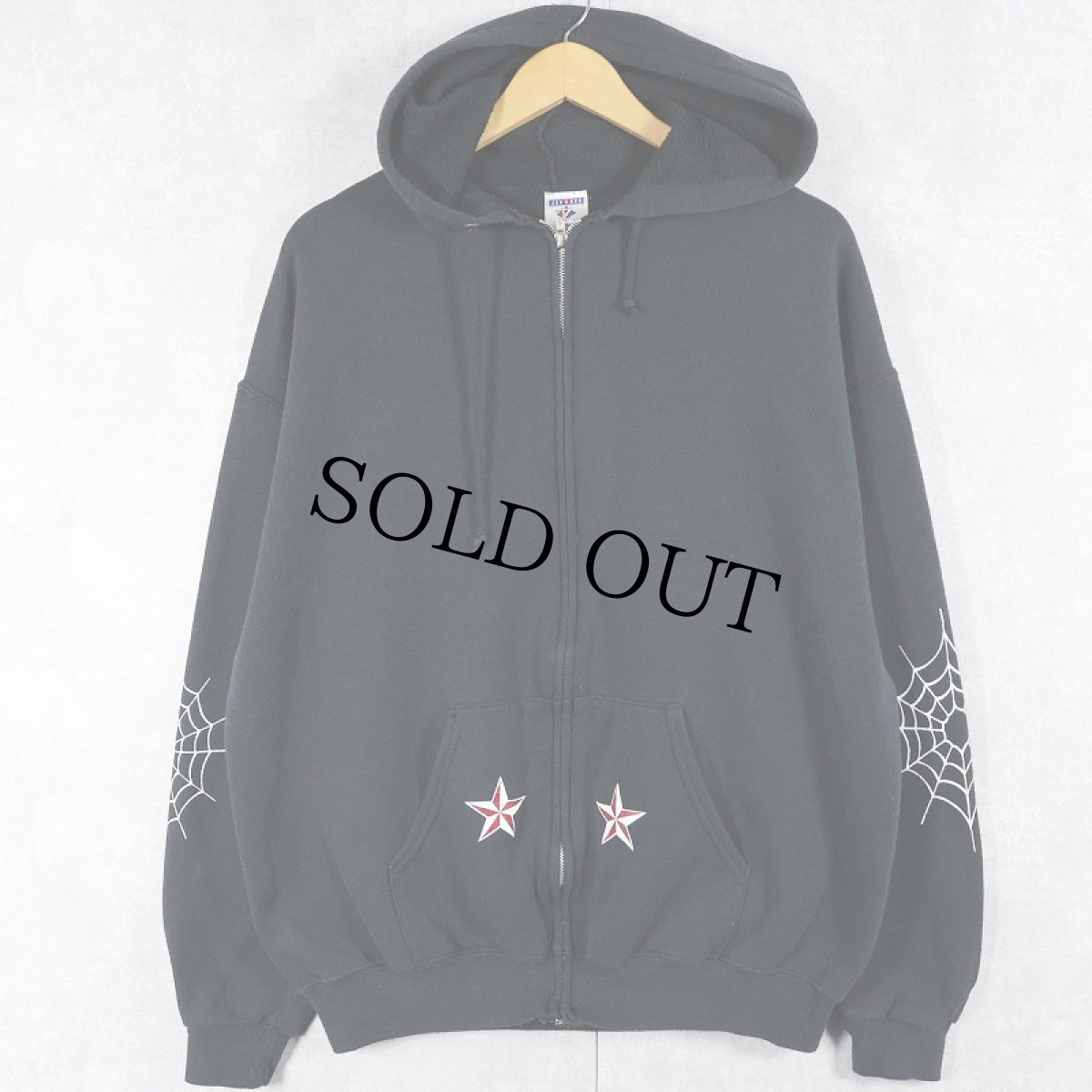 画像4: PAINLESS STEEL タトゥー&ボディピアスショップ プリントスウェットジップパーカー BLACK XL (4)