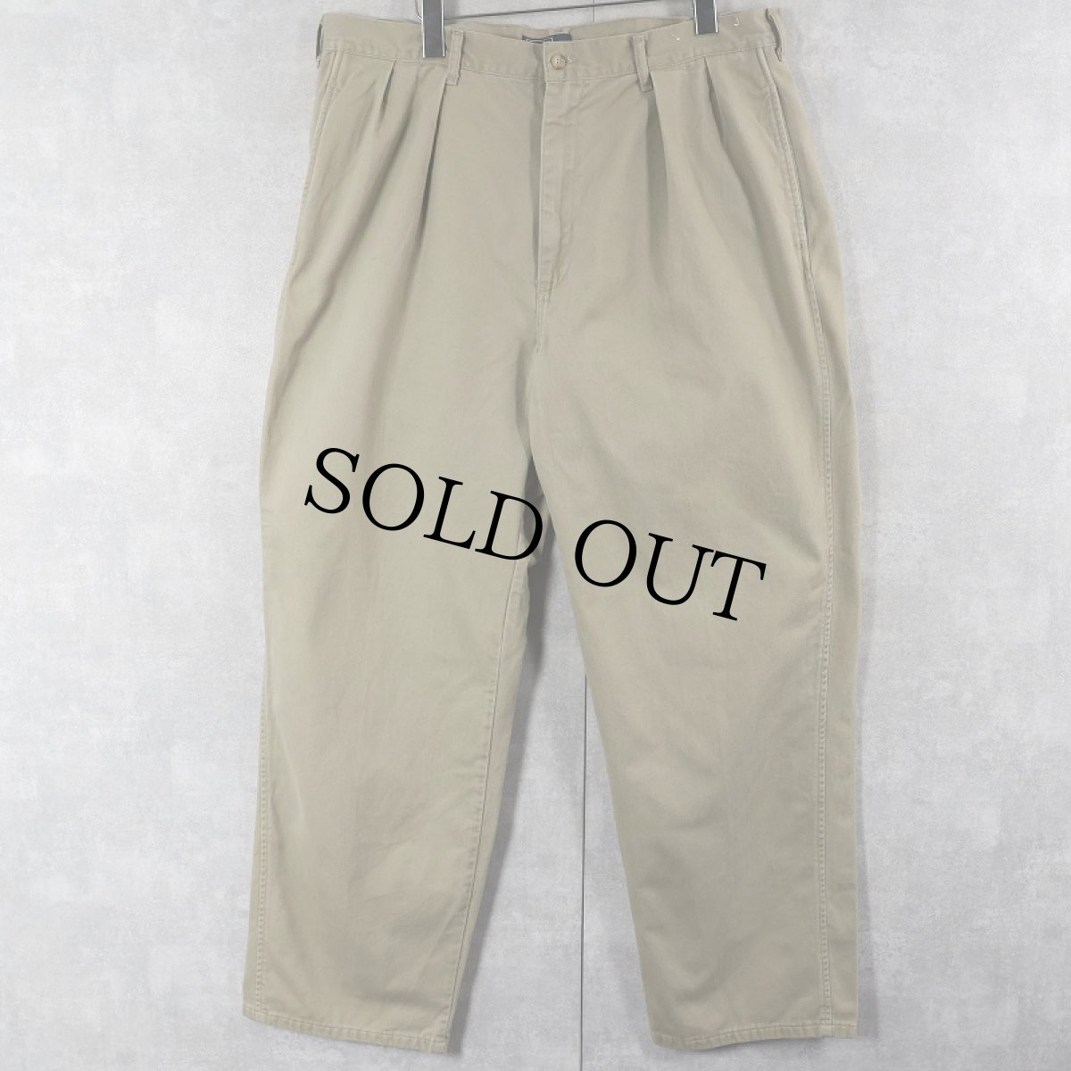 画像1: 90's POLO Ralph Lauren USA製 "POLO CHINO" 2タックチノトラウザーズ W36 (1)
