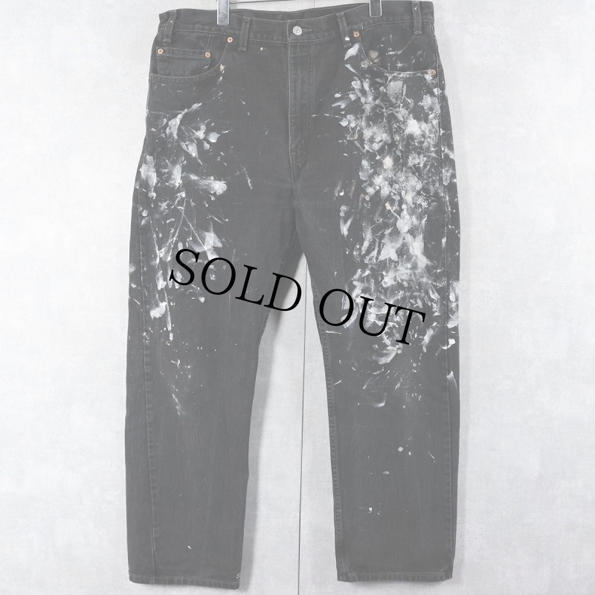 画像1: 2000's Levi's 501 CANADA製 "サルファブラック" ペンキペイント ブラックデニムパンツ W38 (1)