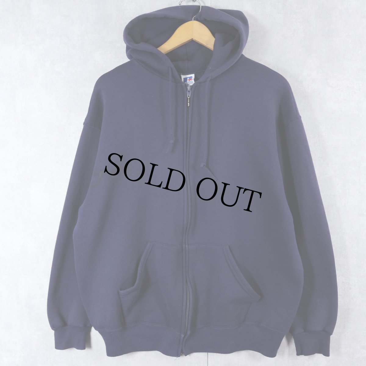 画像1: 90's RUSSELL ATHLETIC USA製 スウェットジップパーカー NAVY XL (1)