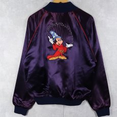 画像1: 80's Disney USA製 "MICKEY MOUSE FANTASIA" 刺繍サテンジャケット XXL (1)