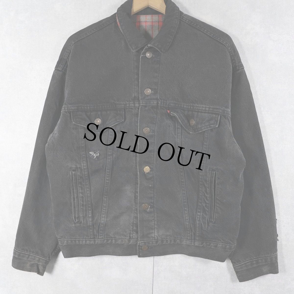 画像1: 80〜90's Levi's ブランケットライナー ブラックデニムジャケット (1)
