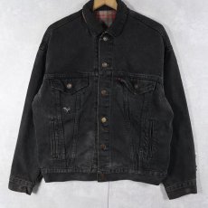 画像1: 80〜90's Levi's ブランケットライナー ブラックデニムジャケット (1)