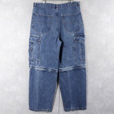 画像2: no boundaries デタッチャブルデザイン 2WAY デニムカーゴパンツ W37 (2)