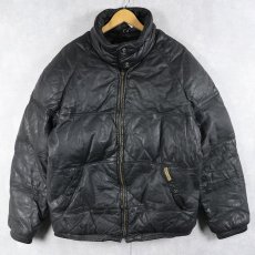 画像1: 80's DOUBLE GOOSE COUNTRY レザーダウンジャケット BLACK (1)