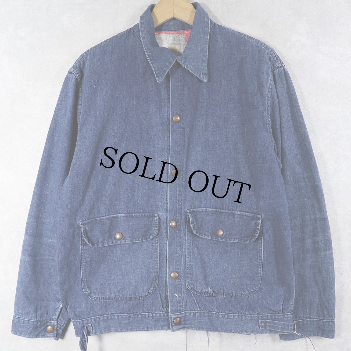 画像1: 〜70's UNKNOWN 裏ネル デニムカバーオール (1)