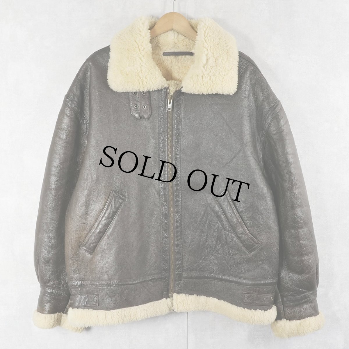画像1: 80's〜 ORIGINAL SHEARLING "B-3 TYPE" ムートンフライトジャケット  (1)