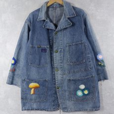 画像1: 60's OSHKOSH ハンド刺繍入り デニムカバーオール (1)