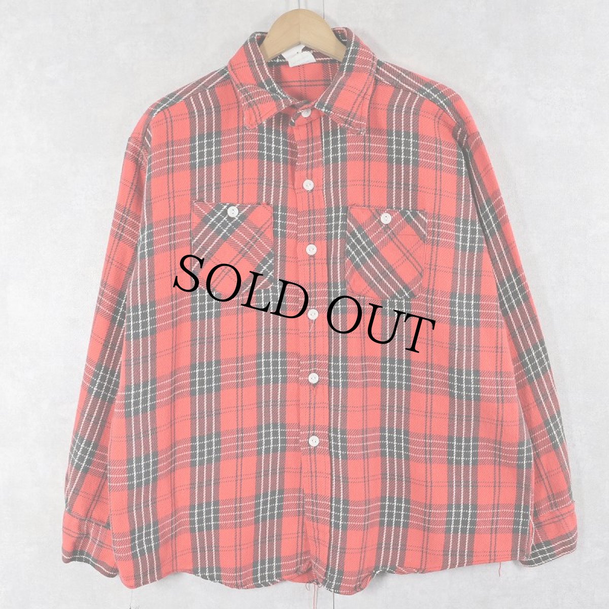 画像1: 70's ELY チェック柄 ヘビーネルシャツ XL (1)