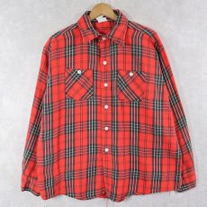 画像1: 70's ELY チェック柄 ヘビーネルシャツ XL (1)