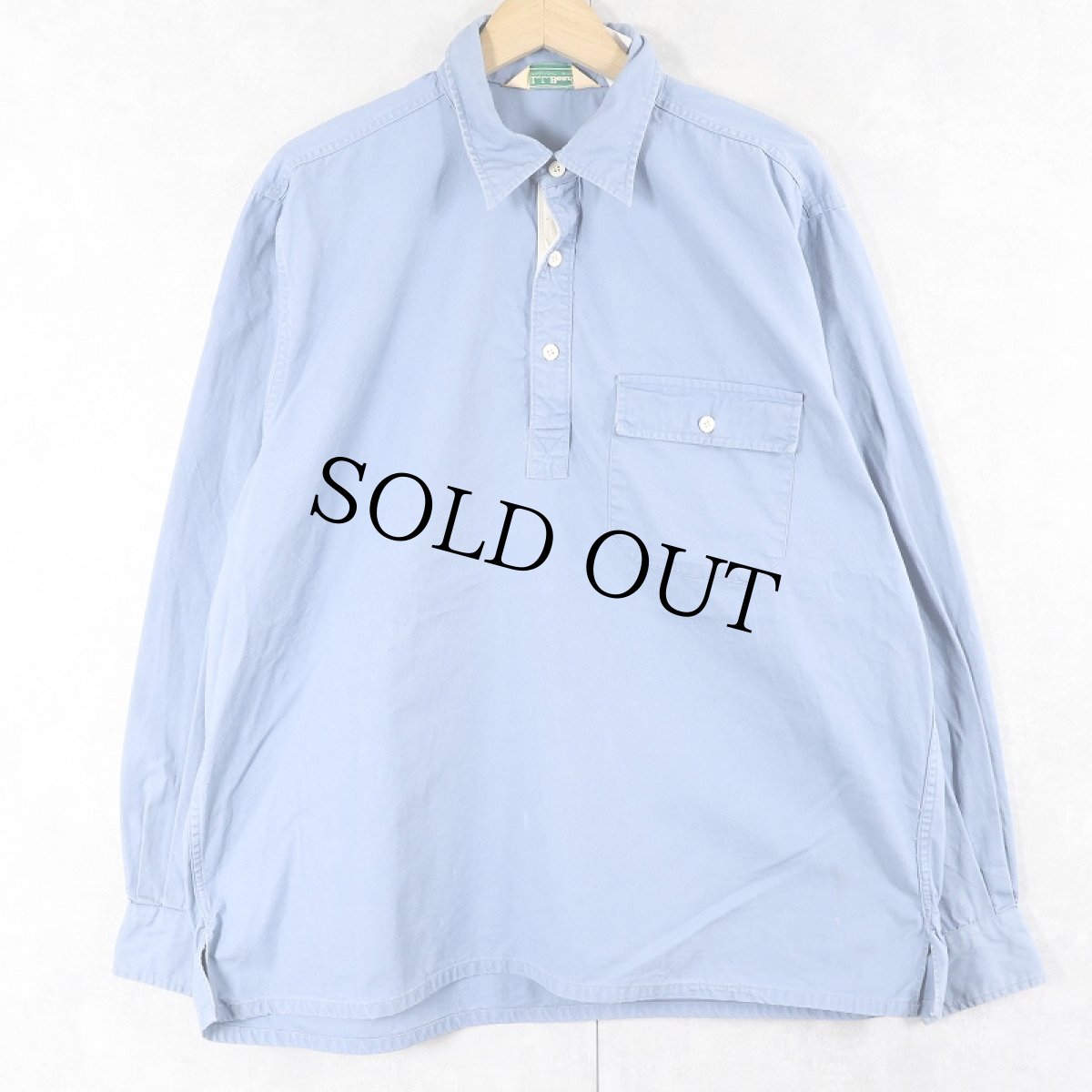 画像1: 80〜90's L.L.Bean USA製 コットンプルオーバーシャツ L (1)