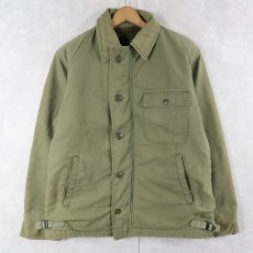 画像2: 60〜70's U.S.NAVY A-2 "HONDA GOLD WING" ステンシル入り デッキジャケット  (2)