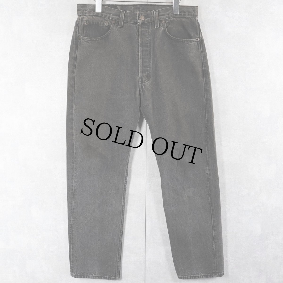 画像1: 90's Levi's 501 USA製 "サルファブラック" ブラックデニムパンツ W33 (1)