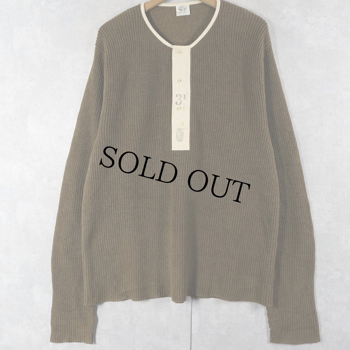 画像1: Ralph Lauren RRL ヘンリーネック コットンニットセーター (1)