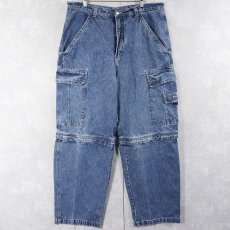 画像1: no boundaries デタッチャブルデザイン 2WAY デニムカーゴパンツ W37 (1)