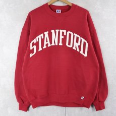 画像1: 90's RUSSELL ATHLETIC USA製 "STANFORD" 前V プリントスウェット XL (1)