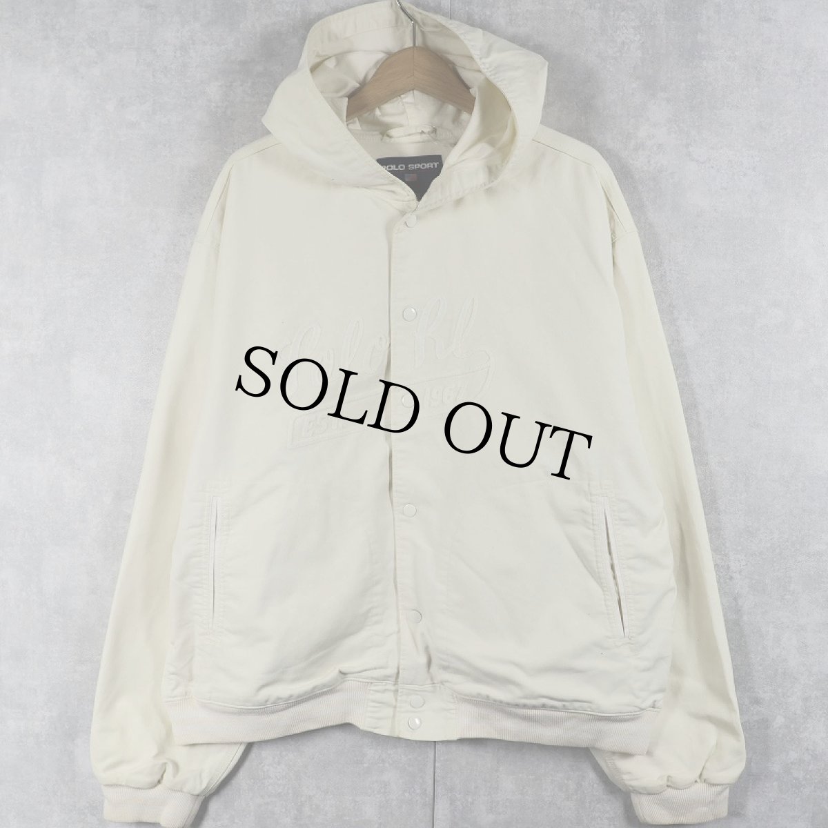 画像1: 90's POLO SPORT Ralph Lauren チェーン刺繍 コットンパーカー XL (1)