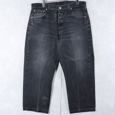 画像3: 2000's Levi's 501 USA製 "サルファブラック" ブラックデニムパンツ W34 (3)