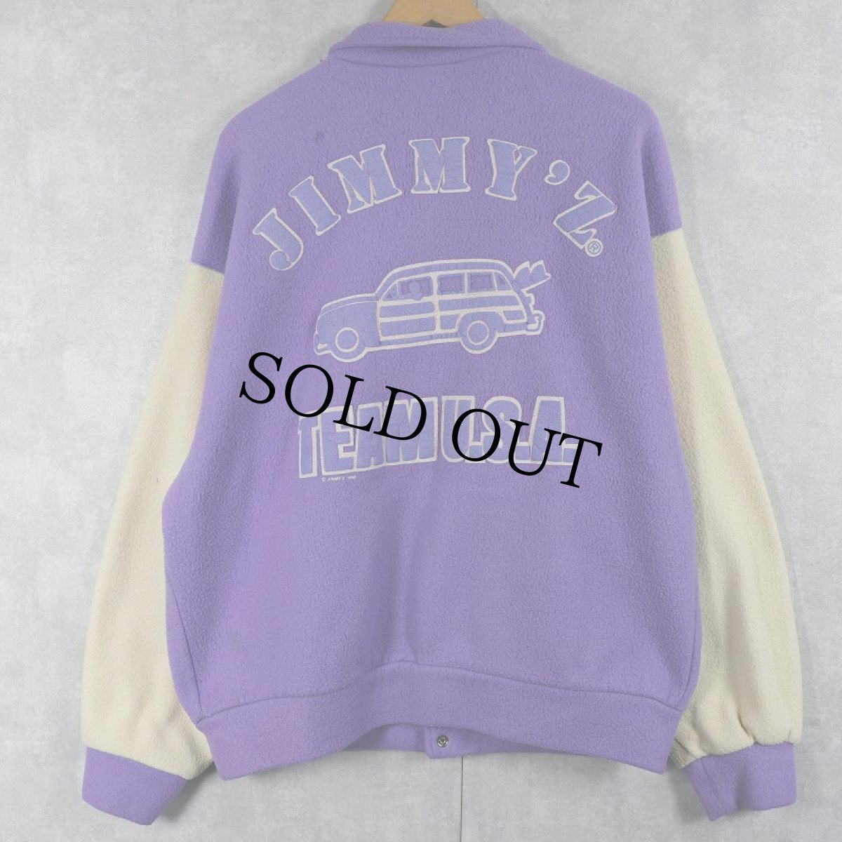 画像2: 90's JIMMY'Z MEXICO製 発砲プリント フリーススタジャン XL (2)