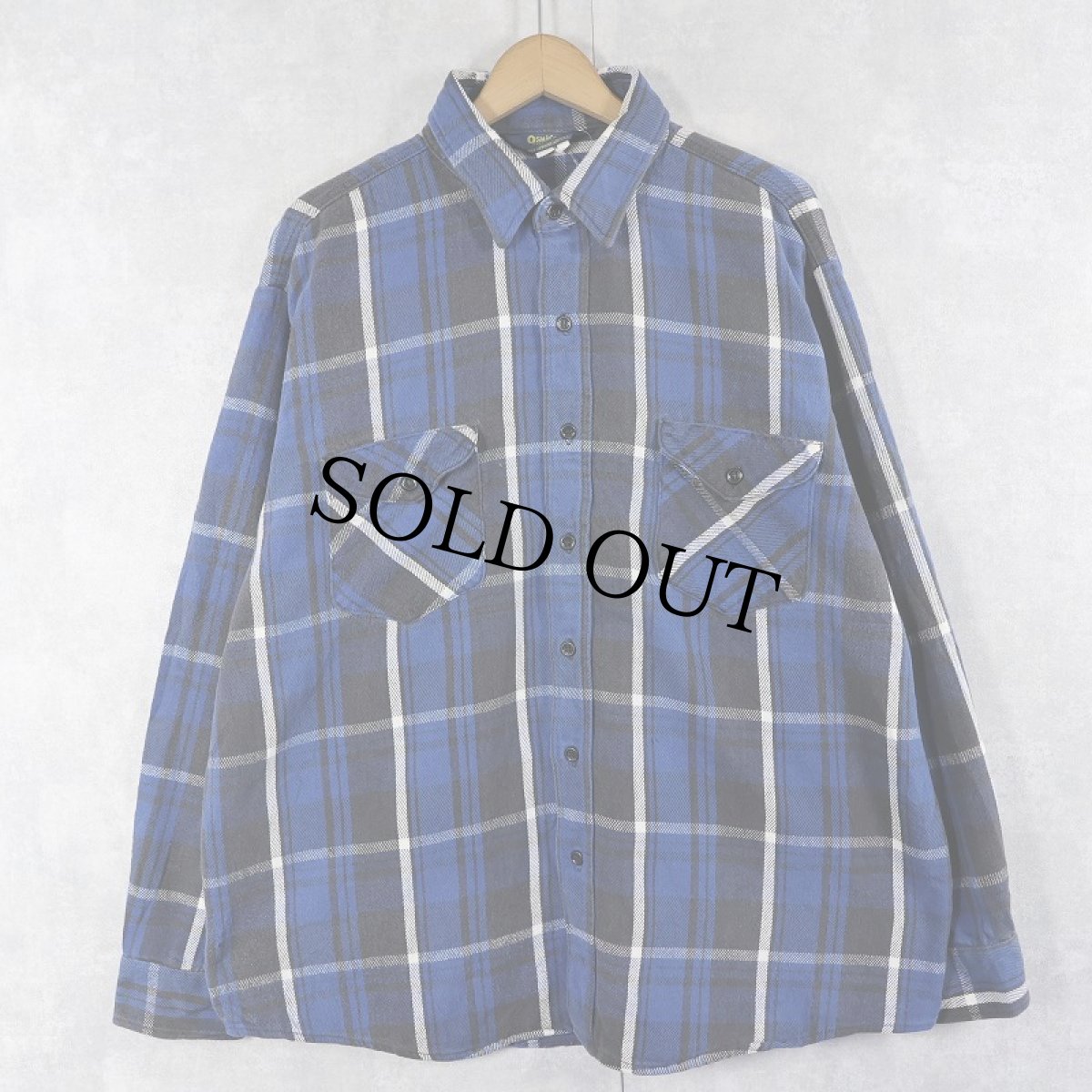 画像1: 80〜90's OSH KOSH USA製 チェック柄 ヘビーネルシャツ XL (1)