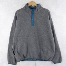 画像1: 80〜90's L.L.Bean 筆記体ロゴ刺繍 ハーフスナップ フリースジャケット (1)