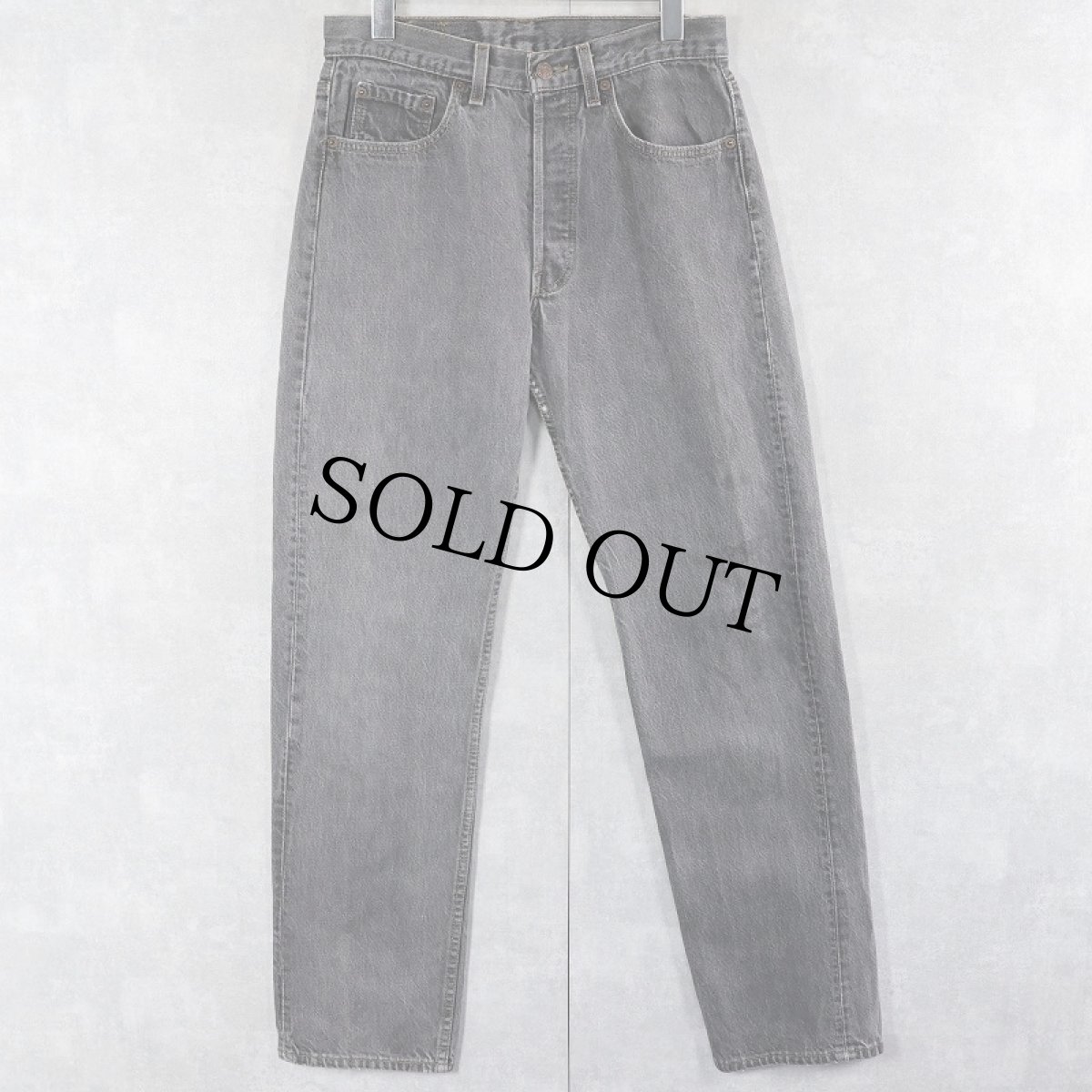 画像1: 90's Levi's 501 USA製 先染め ブラックデニムパンツ W30 (1)