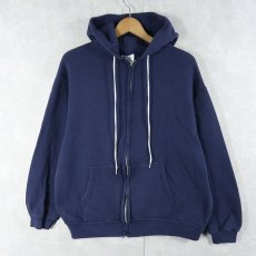 画像1: 80's Hanes USA製 スウェットジップパーカー NAVY L (1)