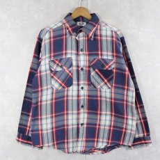 画像1: 70's Mr.Leggs USA製 チェック柄 ヘビーネルシャツ L (1)