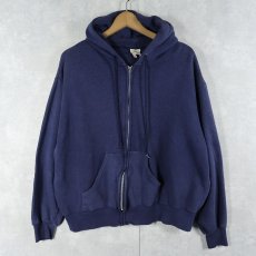 画像1: 70's Gearing Up USA製 スウェットジップパーカー NAVY  (1)