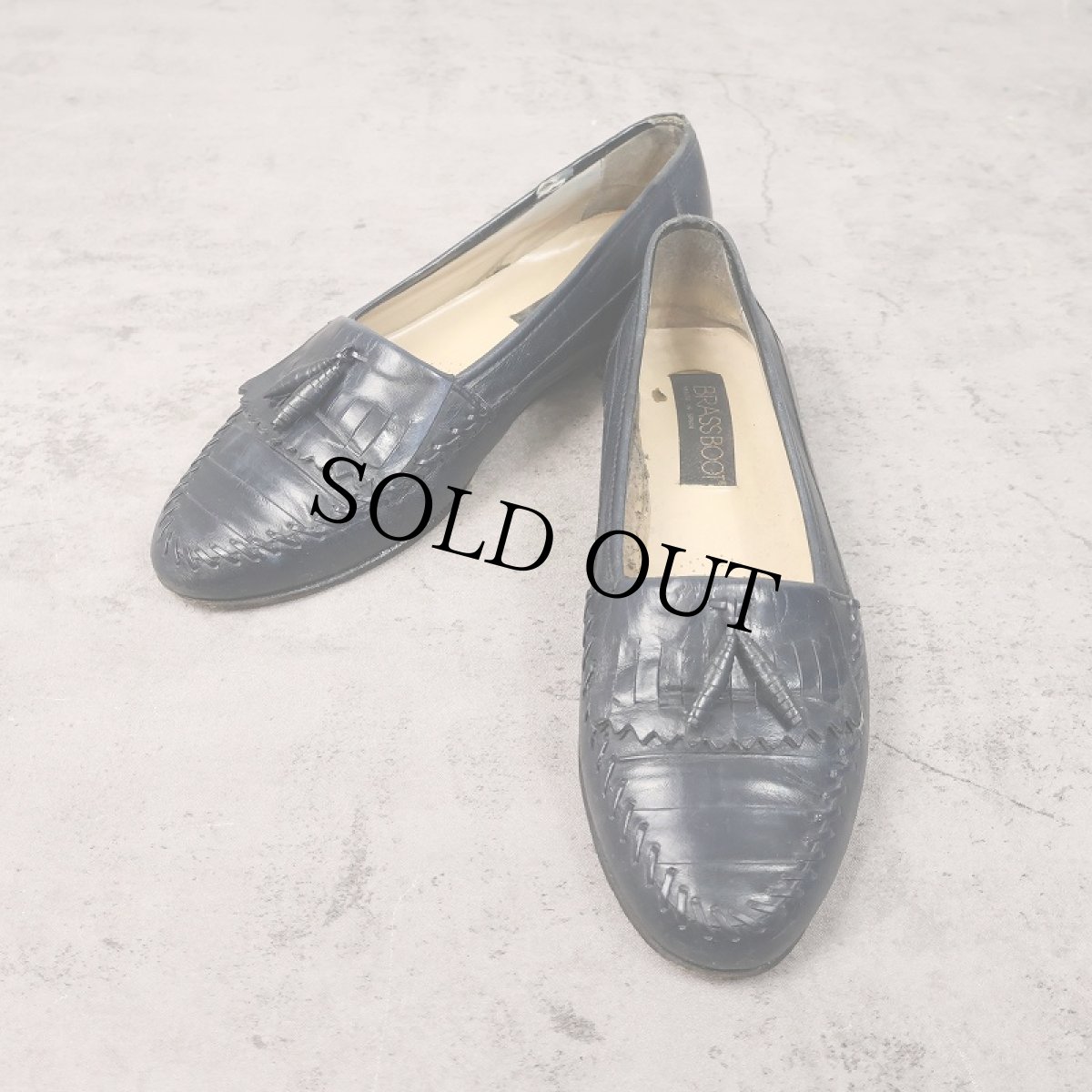 画像1: BRASS BOOT SPAIN製 キルトタッセルローファー NAVY 26cm (1)