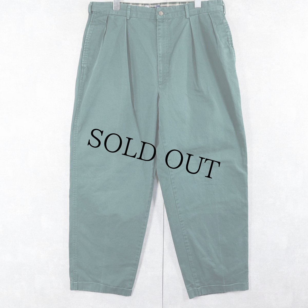 画像1: 90's POLO Ralph Lauren USA製 2タック コットンチノトラウザーズ W35 (1)