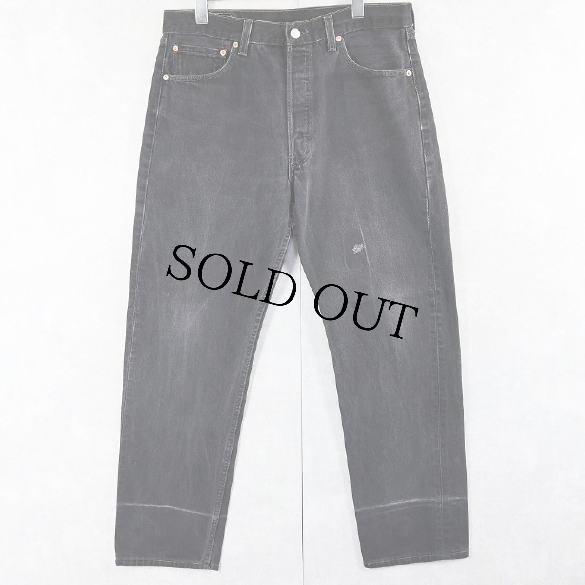 画像1: 90's Levi's 501 USA製 "サルファブラック" ブラックデニムパンツ W35 (1)