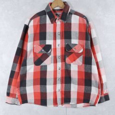画像1: 90's NORTHWEST ブロックチェック柄 ヘビーネルシャツ  (1)