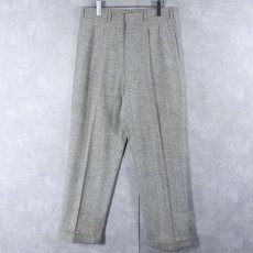画像1: 50〜60's カラーネップ混 1タック ウールツイードスラックス W32 (1)