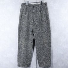 画像2: 50〜60's カラーネップ混 2タック ヘリンボーン織り ウールツイードスラックス W31 (2)