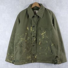画像2: 70's U.S.NAVY A-2 ステンシル入り デッキジャケット LARGE (2)