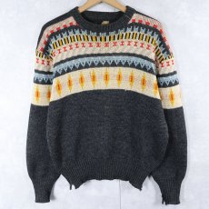 画像1: 50's Kandahar ノルディック柄 ウールニットセーター (1)