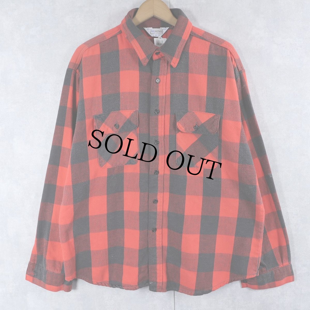 画像1: 70〜80's FIVE BROTHER バッファローチェック柄 ヘビーネルシャツ XL (1)