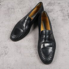 画像1: JOHNSTON&MURPHY 編み込みレザー コインローファー 27.5cm (1)