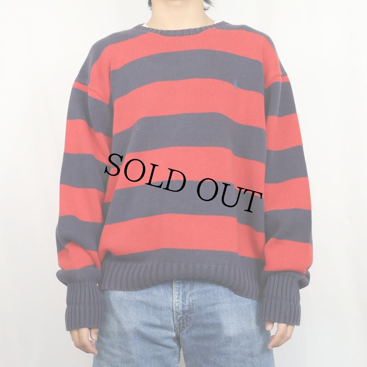 画像2: POLO Ralph Lauren ボーダー柄 コットンニットセーター (2)