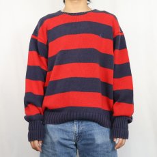 画像2: POLO Ralph Lauren ボーダー柄 コットンニットセーター (2)