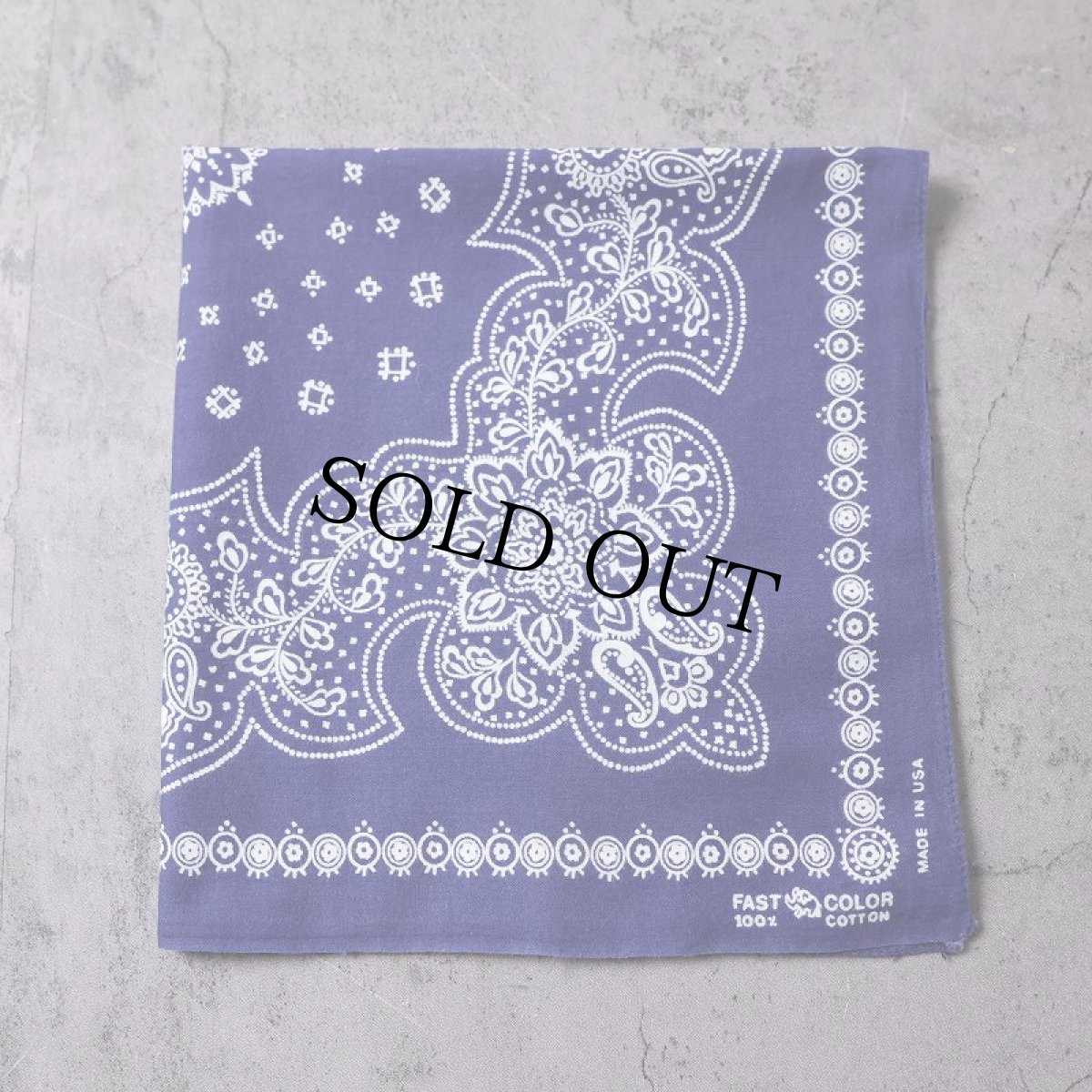 画像1: 70's エレファントブランド USA製 総柄バンダナ 上鼻 (1)