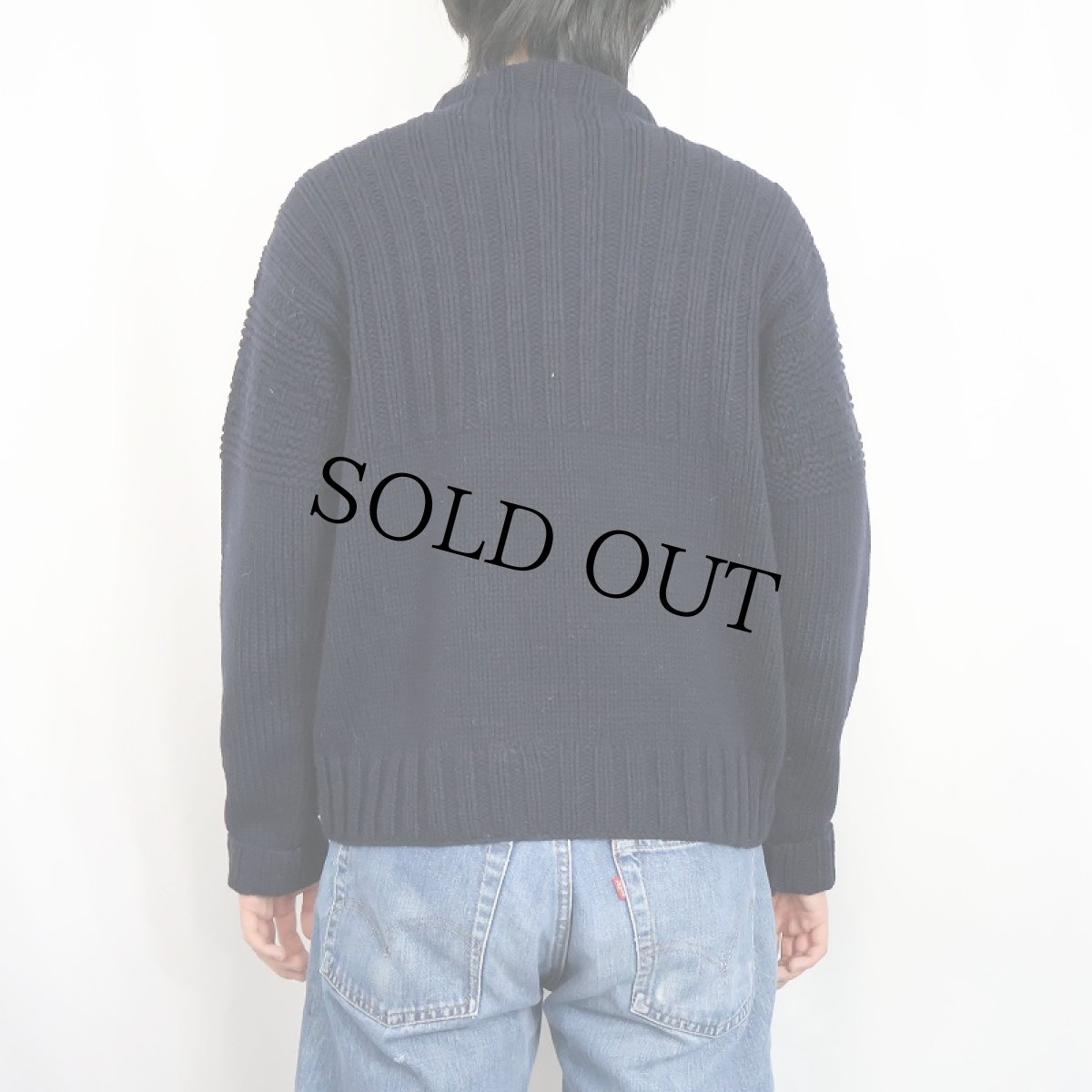 画像3: POLO Ralph Lauren "HAND KNIT" ハイネック ウール×カシミアニットセーター NAVY M (3)