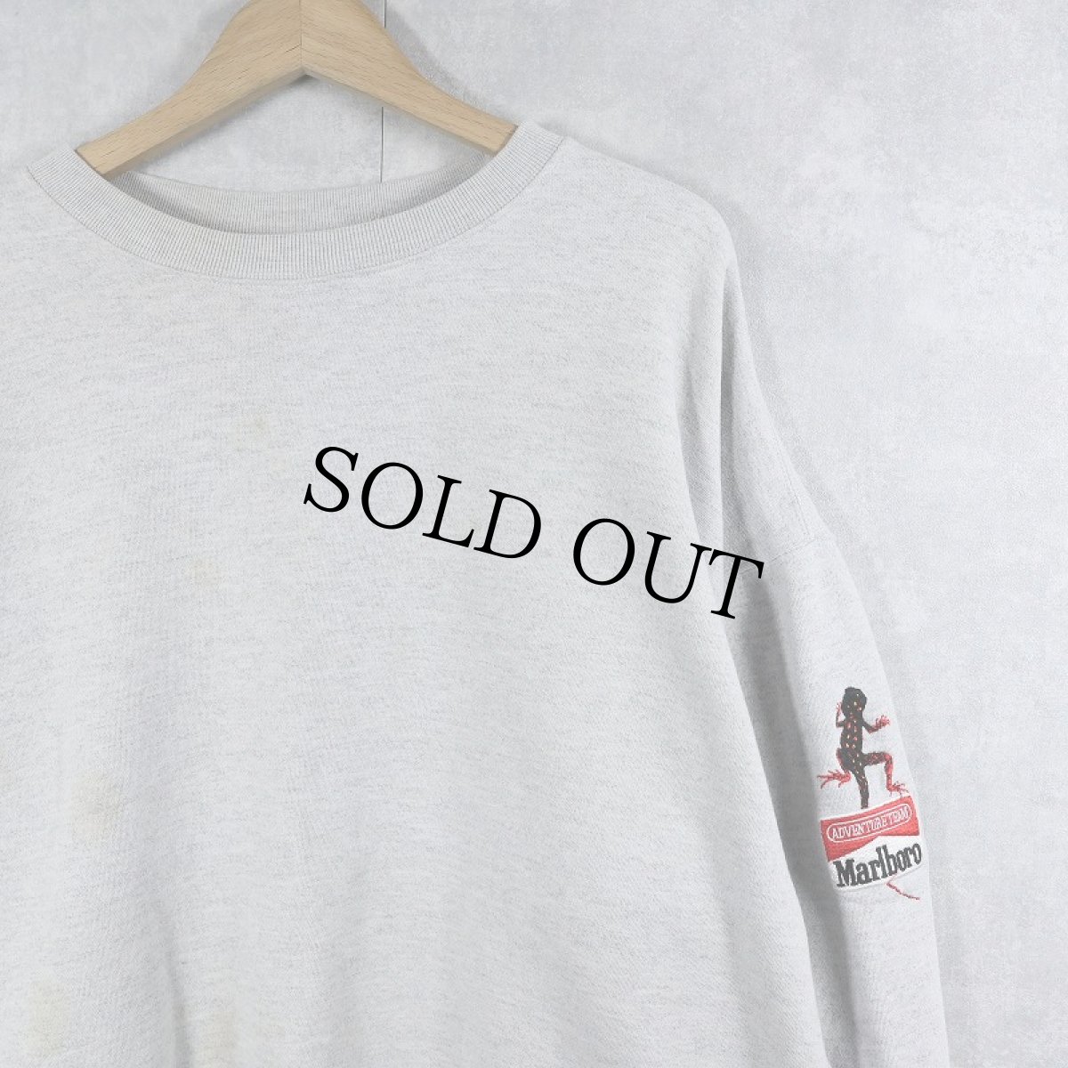 画像1: 90's Marlboro ADVENTURE TEAM トカゲ刺繍 タバコ企業スウェット XL (1)