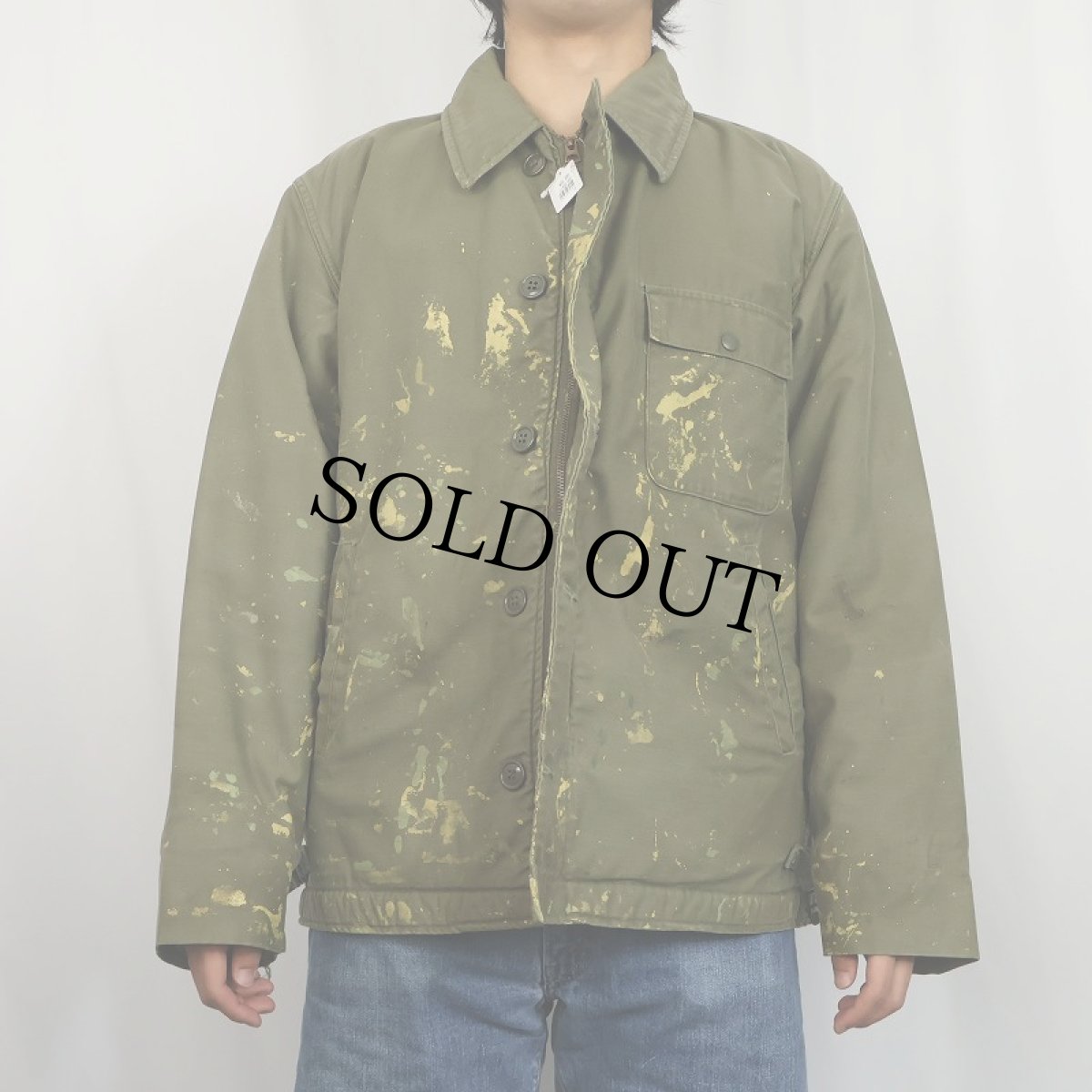 画像3: 70's U.S.NAVY A-2 ステンシル入り デッキジャケット LARGE (3)