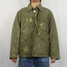 画像3: 70's U.S.NAVY A-2 ステンシル入り デッキジャケット LARGE (3)