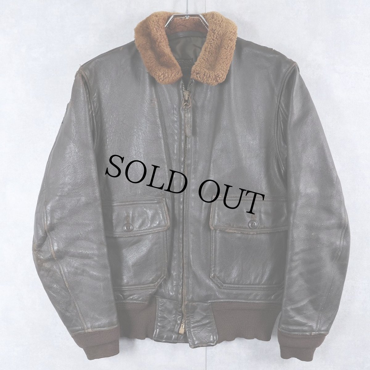 画像1: 60's U.S.NAVY G-1 レザーフライトジャケット SIZE38 (1)